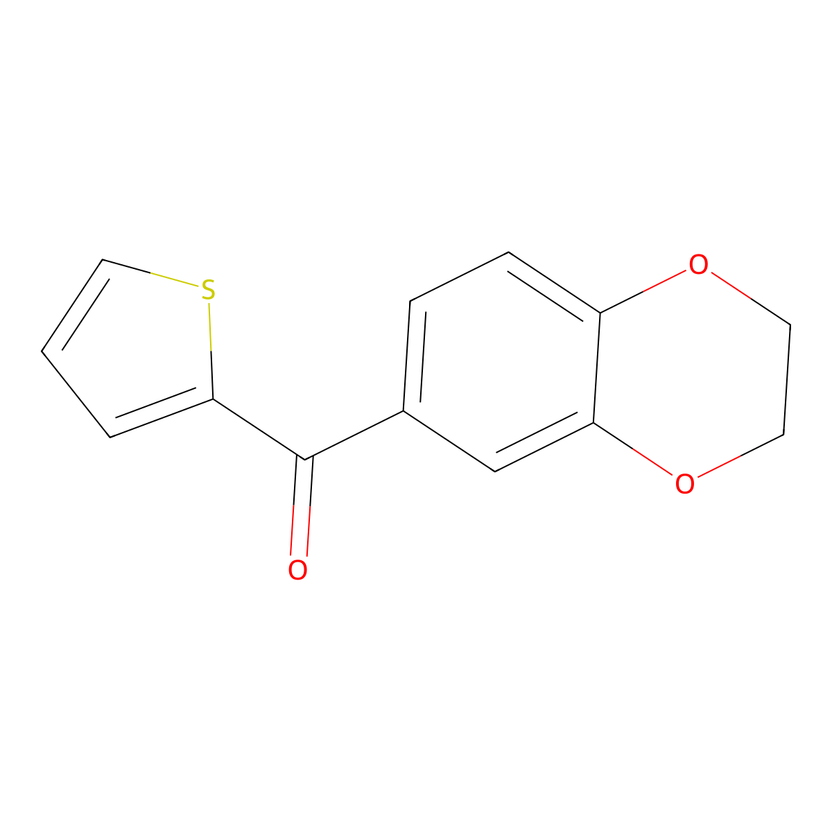 2,3-Dihydro-1,4-benzodioxin-6-yl(thiophen-2-yl)methanone molecular structure, CAS 727419-56-9