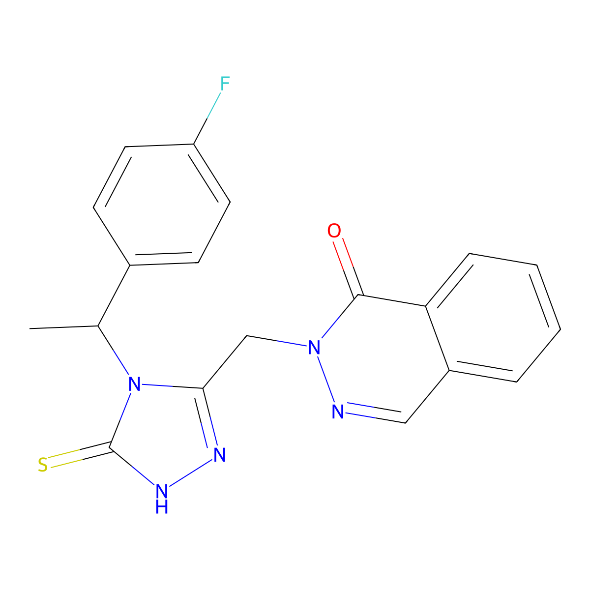 2-[[4-[1-(4-fluorophenyl)ethyl]-5-sulfanylidene-1H-1,2,4-triazol-3-yl]methyl]phthalazin-1-one molecular structure, CAS 727419-72-9