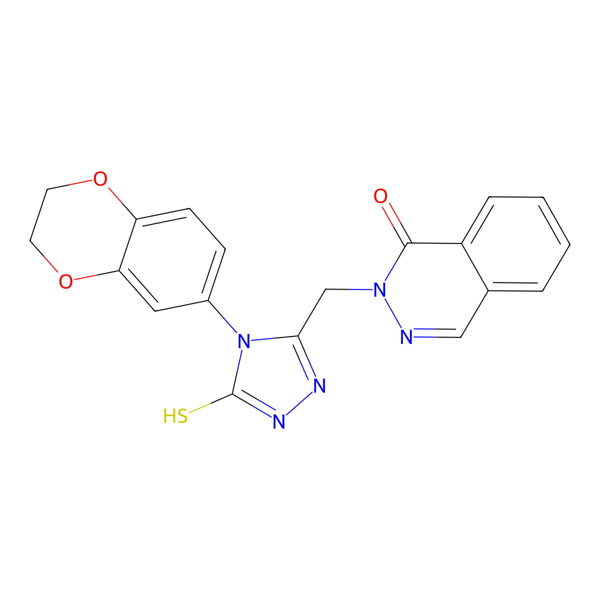 2-[[4-(2,3-dihydro-1,4-benzodioxin-6-yl)-5-sulfanylidene-1H-1,2,4-triazol-3-yl]methyl]phthalazin-1-one molecular structure, CAS 727419-83-2