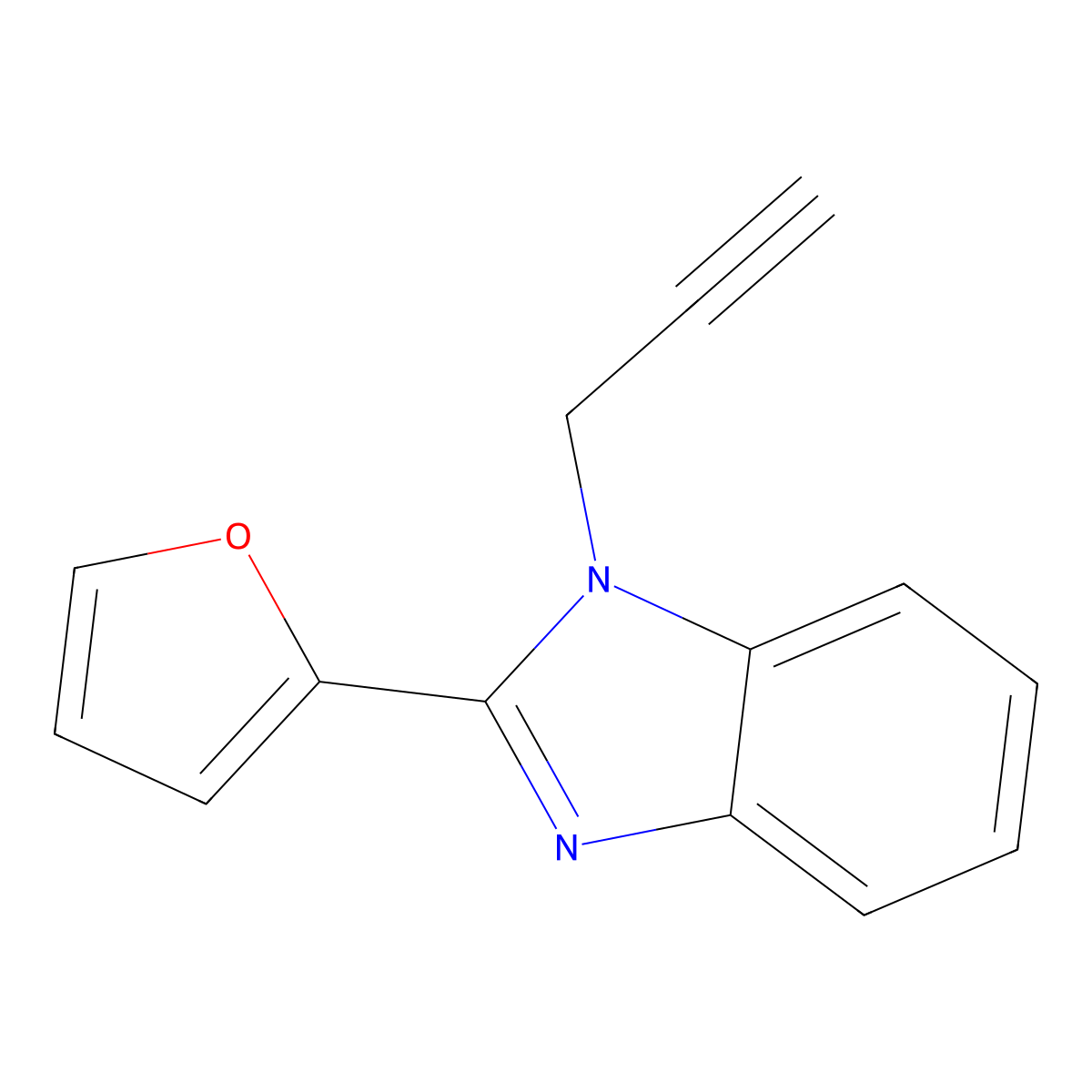 2-(Furan-2-yl)-1-prop-2-ynylbenzimidazole molecular structure, CAS 727420-29-3