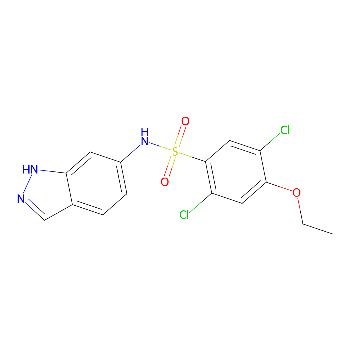 2,5-dichloro-4-ethoxy-N-(1H-indazol-6-yl)benzenesulfonamide molecular structure, CAS 727420-55-5