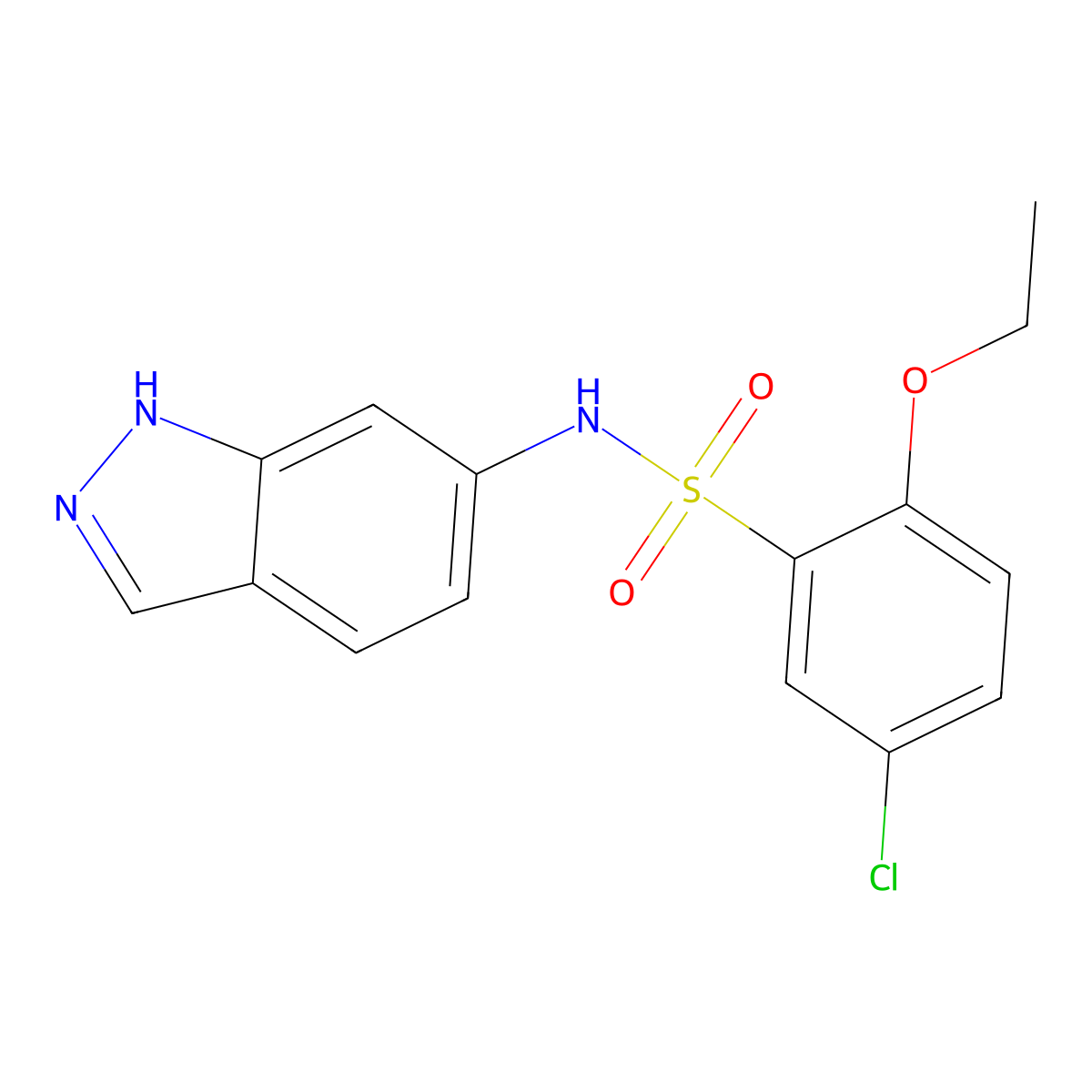 5-chloro-2-ethoxy-N-(1H-indazol-6-yl)benzenesulfonamide molecular structure, CAS 727420-57-7