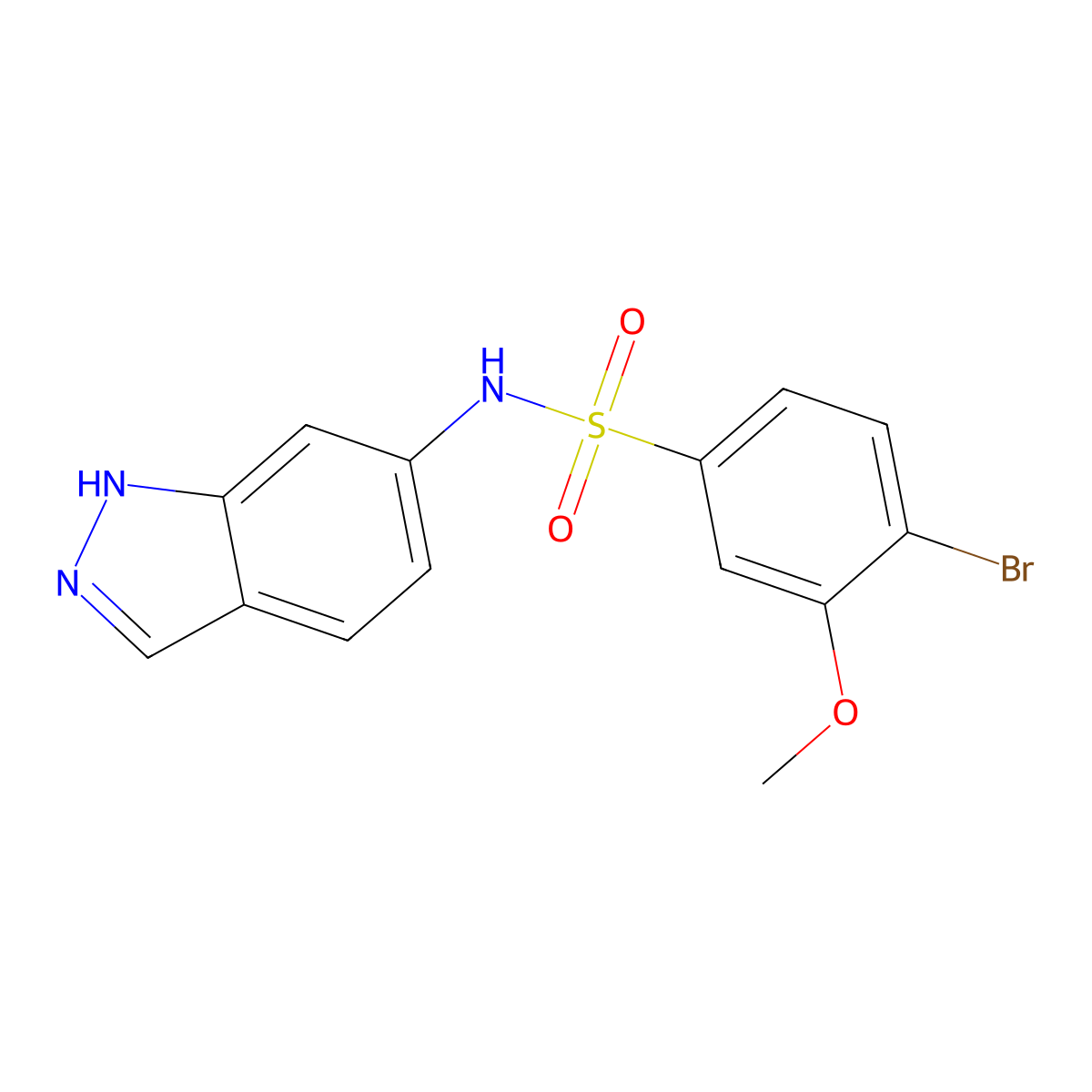 4-bromo-N-(2H-indazol-6-yl)-3-methoxybenzene-1-sulfonamide molecular structure, CAS 727420-58-8