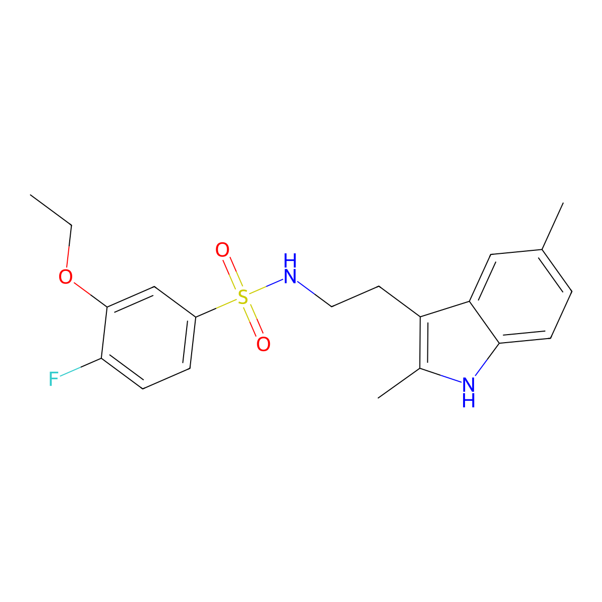 N-[2-(2,5-dimethyl-1H-indol-3-yl)ethyl]-3-ethoxy-4-fluorobenzenesulfonamide molecular structure, CAS 727420-67-9