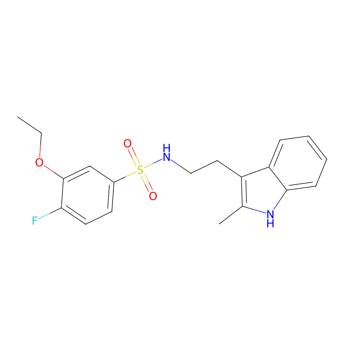 3-ethoxy-4-fluoro-N-[2-(2-methyl-1H-indol-3-yl)ethyl]benzene-1-sulfonamide molecular structure, CAS 727420-68-0