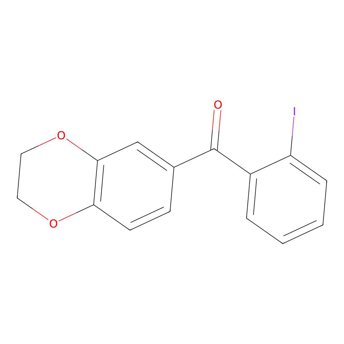 3,4-(Ethylenedioxy)-2'-iodobenzophenone molecular structure, CAS 727421-75-2