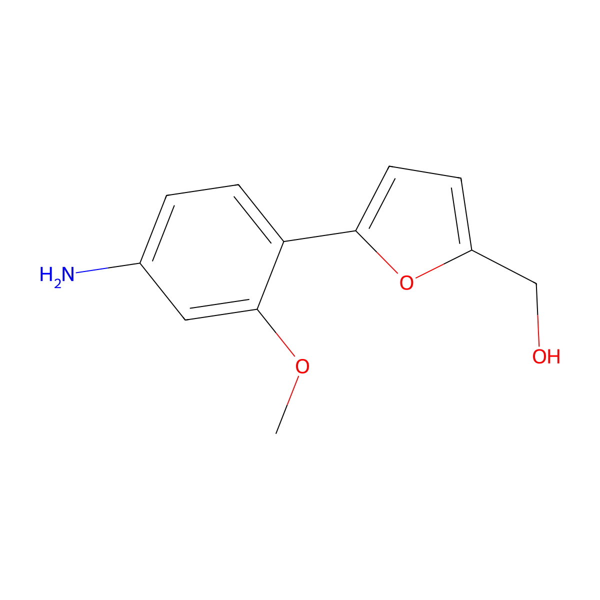 (5-(4-Amino-2-methoxyphenyl)furan-2-yl)methanol molecular structure, CAS 727421-95-6