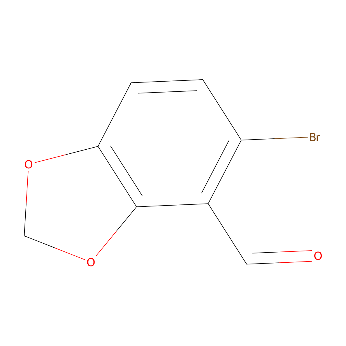 5-Bromo-1,3-benzodioxole-4-carboxaldehyde molecular structure, CAS 72744-54-8