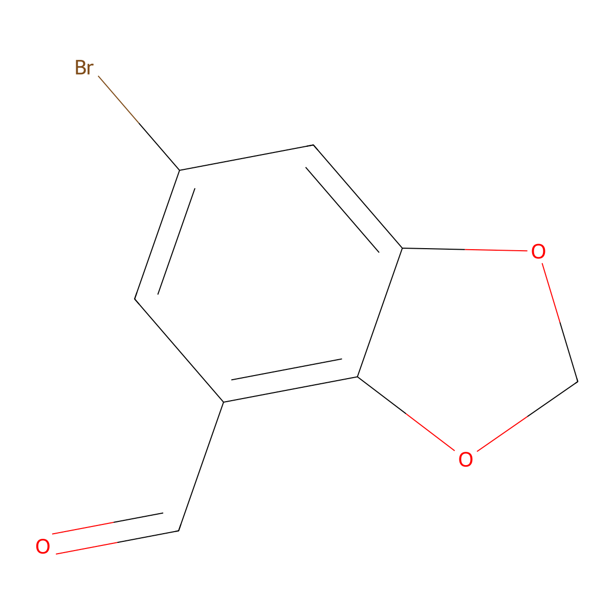 6-Bromobenzo[d][1,3]dioxole-4-carbaldehyde molecular structure, CAS 72744-55-9