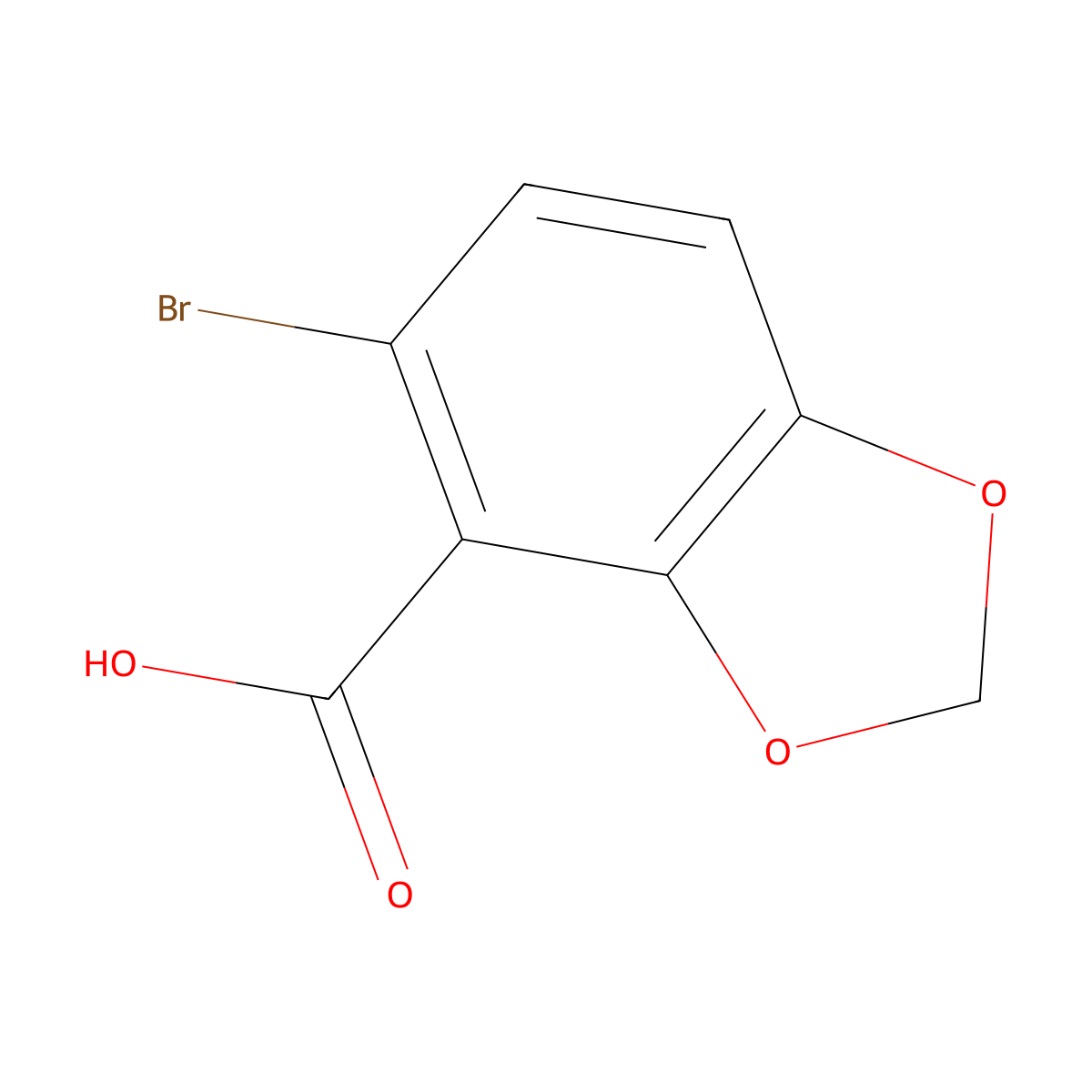 5-Bromobenzo(1,3)dioxole-4-carboxylic acid molecular structure, CAS 72744-56-0