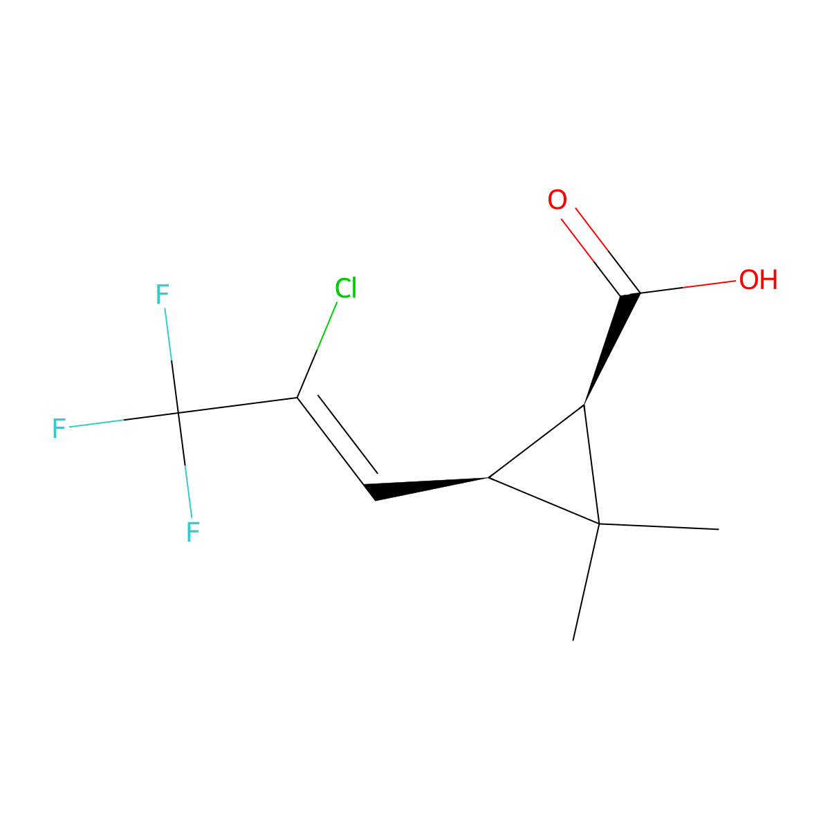 cis-3-(2-Chloro-3,3,3-trifluoro-1-propenyl)-2,2-dimethyl-cyclopropanecarboxylic Acid molecular structure, CAS 72748-35-7