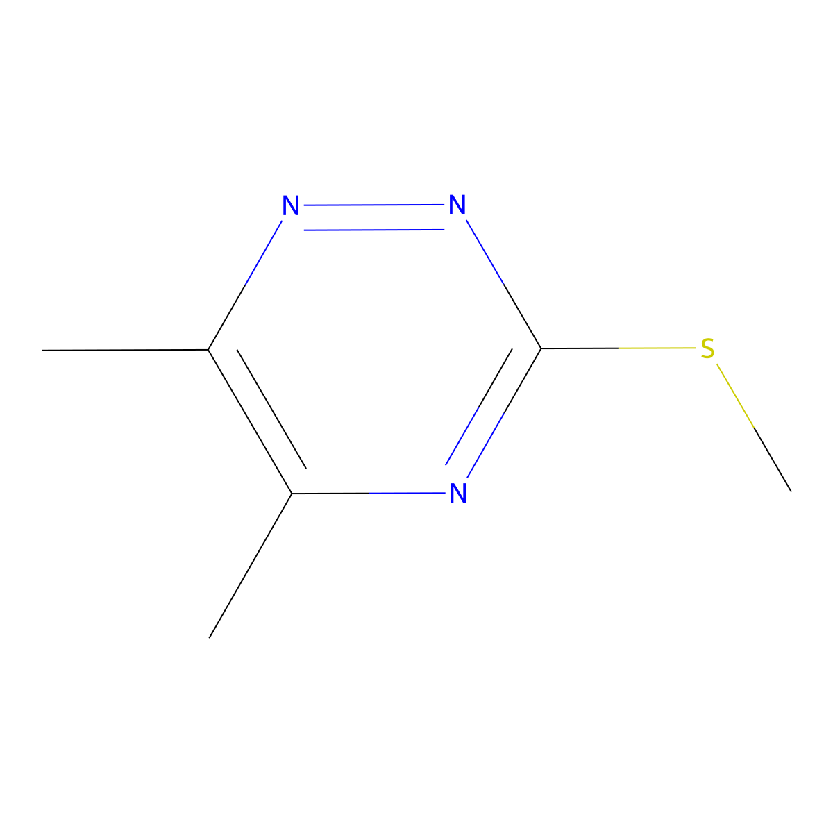 5,6-Dimethyl-3-(methylthio)-1,2,4-triazine molecular structure, CAS 7275-70-9