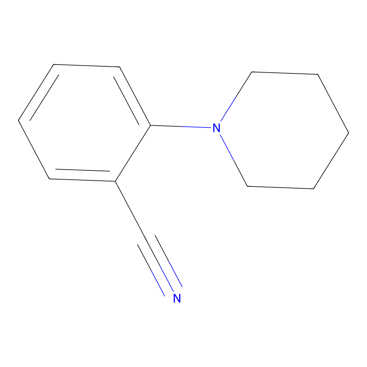 2-Piperidin-1-yl-benzonitrile molecular structure, CAS 72752-52-4