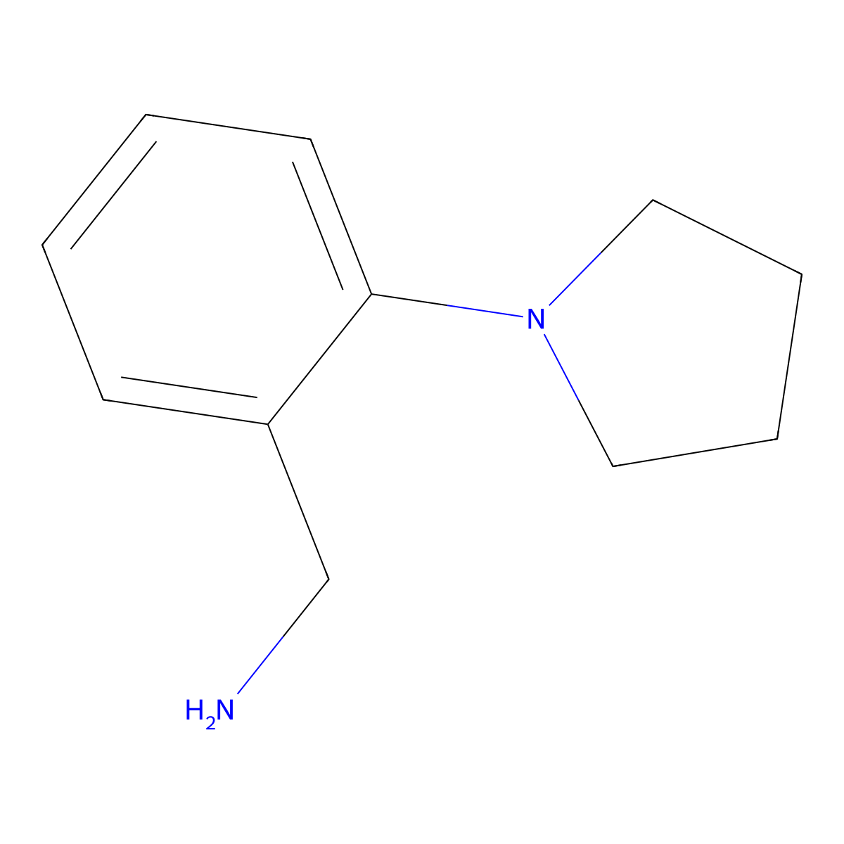 (2-(Pyrrolidin-1-yl)phenyl)methanamine molecular structure, CAS 72752-53-5