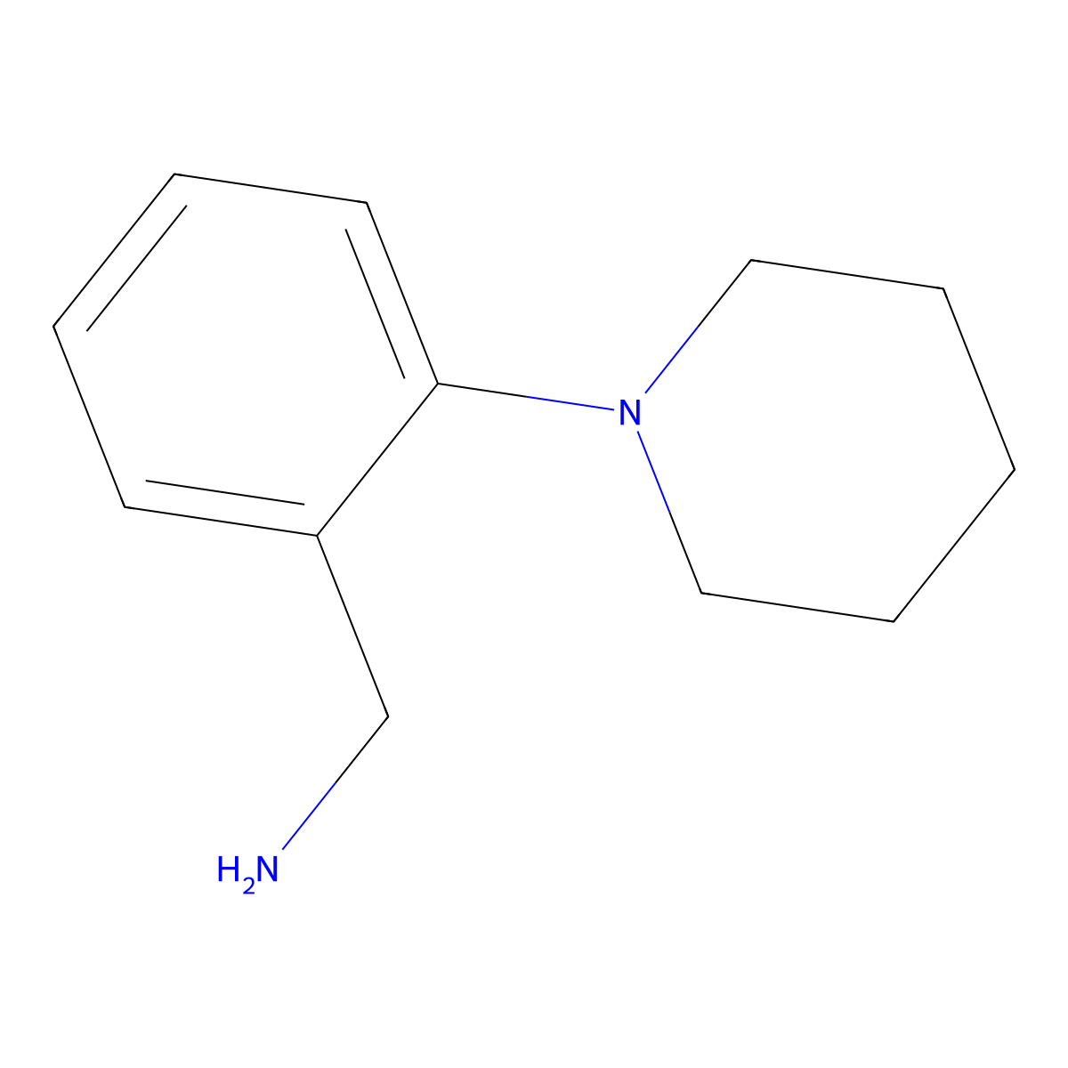 [2-(Piperidin-1-yl)phenyl]methanamine molecular structure, CAS 72752-54-6