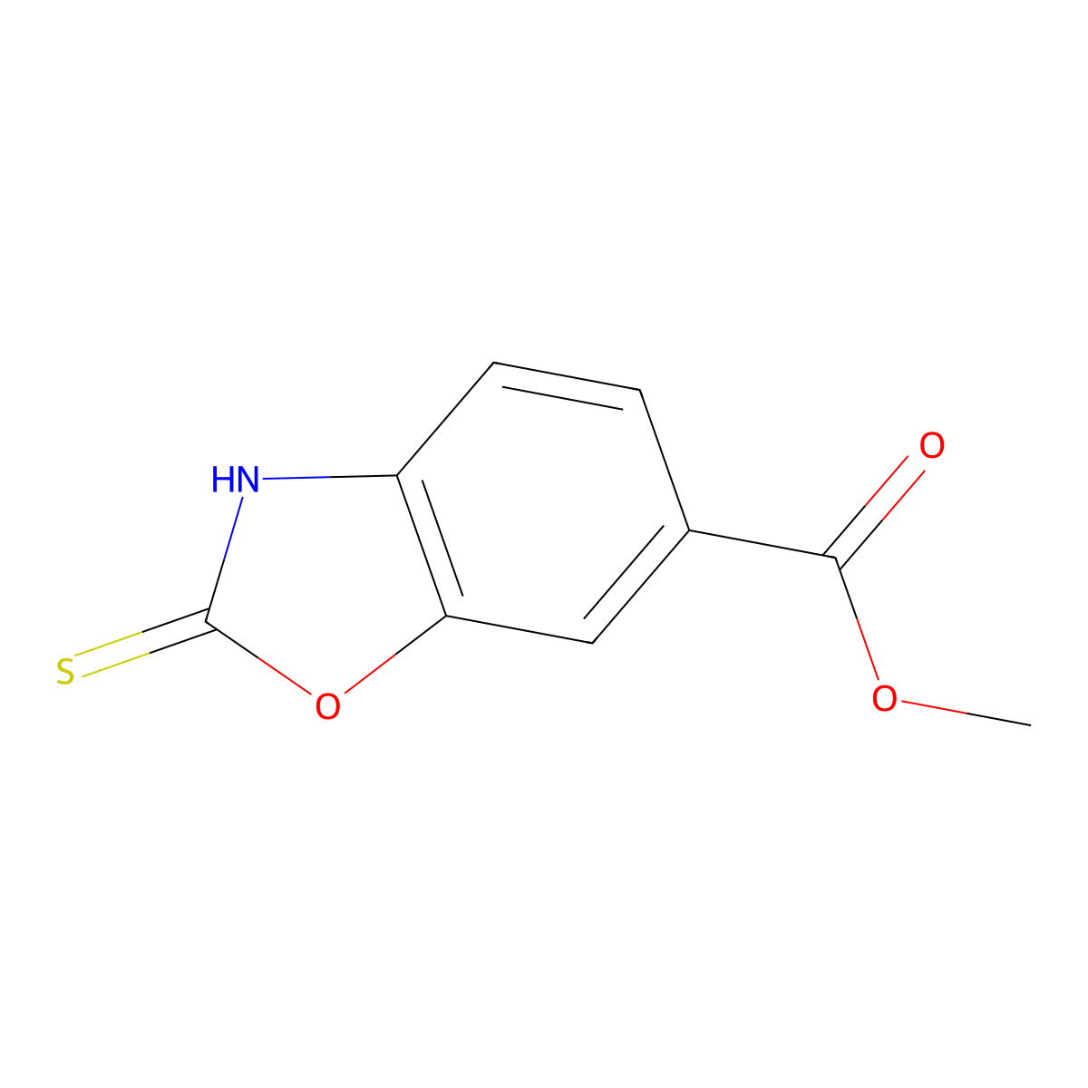 Methyl 2-mercaptobenzo[d]oxazole-6-carboxylate molecular structure, CAS 72752-81-9