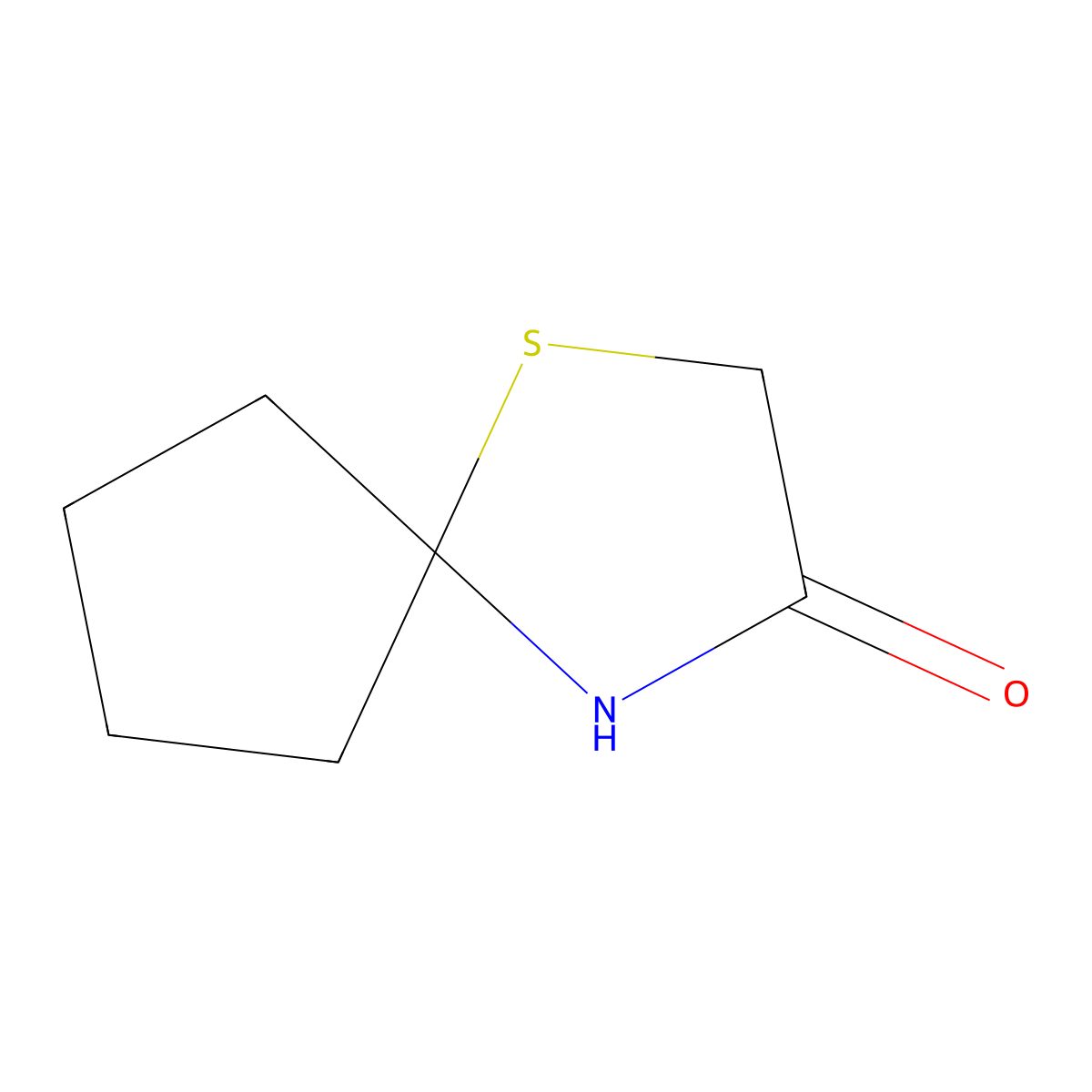 1-Thia-4-azaspiro[4.4]nonan-3-one molecular structure, CAS 72752-82-0