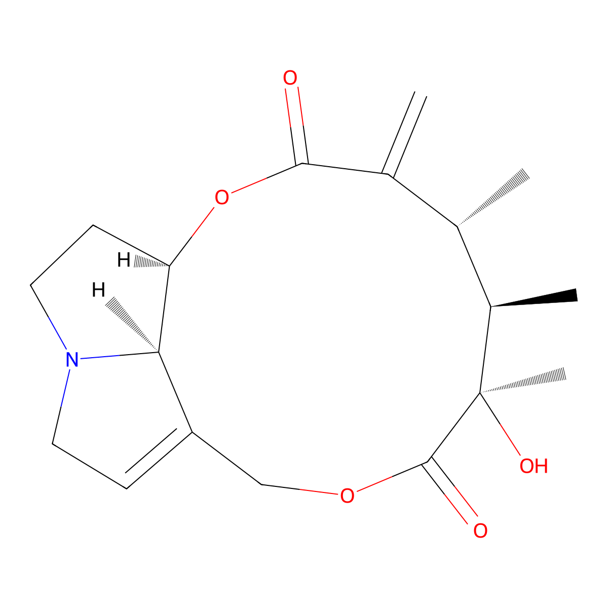 Senecivernine molecular structure, CAS 72755-25-0