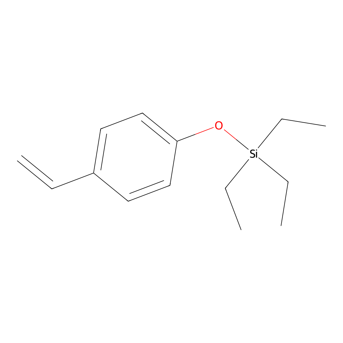 (4-Ethenylphenoxy)(triethyl)silane molecular structure, CAS 72756-77-5