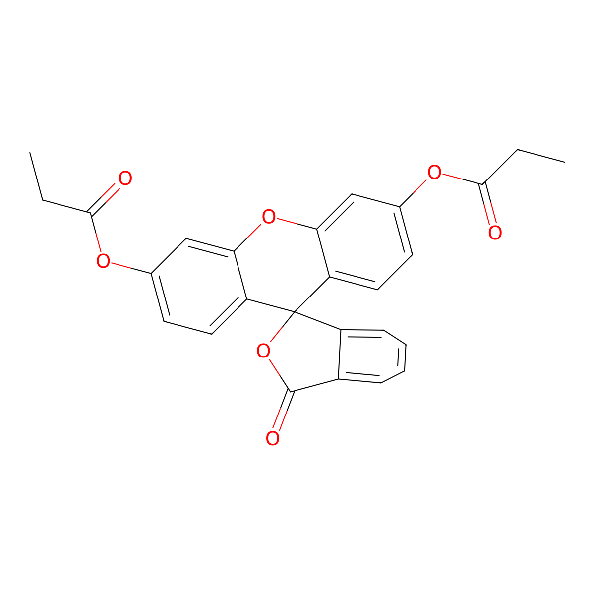 Fluorescein dipropionate molecular structure, CAS 7276-28-0