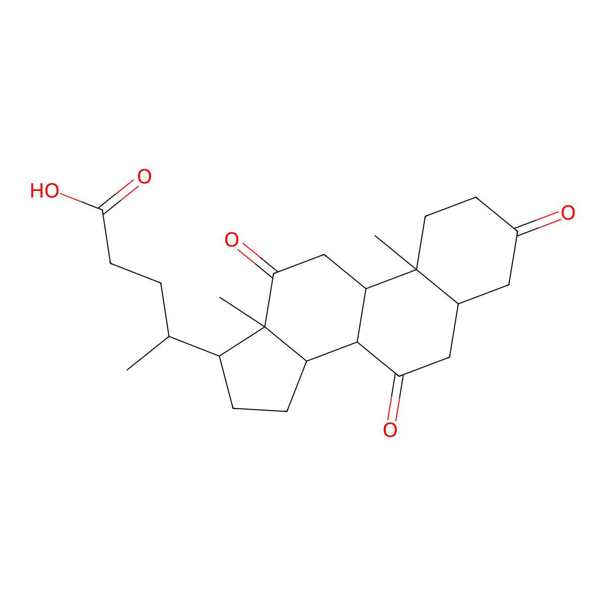 3,7,12-Trioxocholan-24-oic acid molecular structure, CAS 7276-59-7