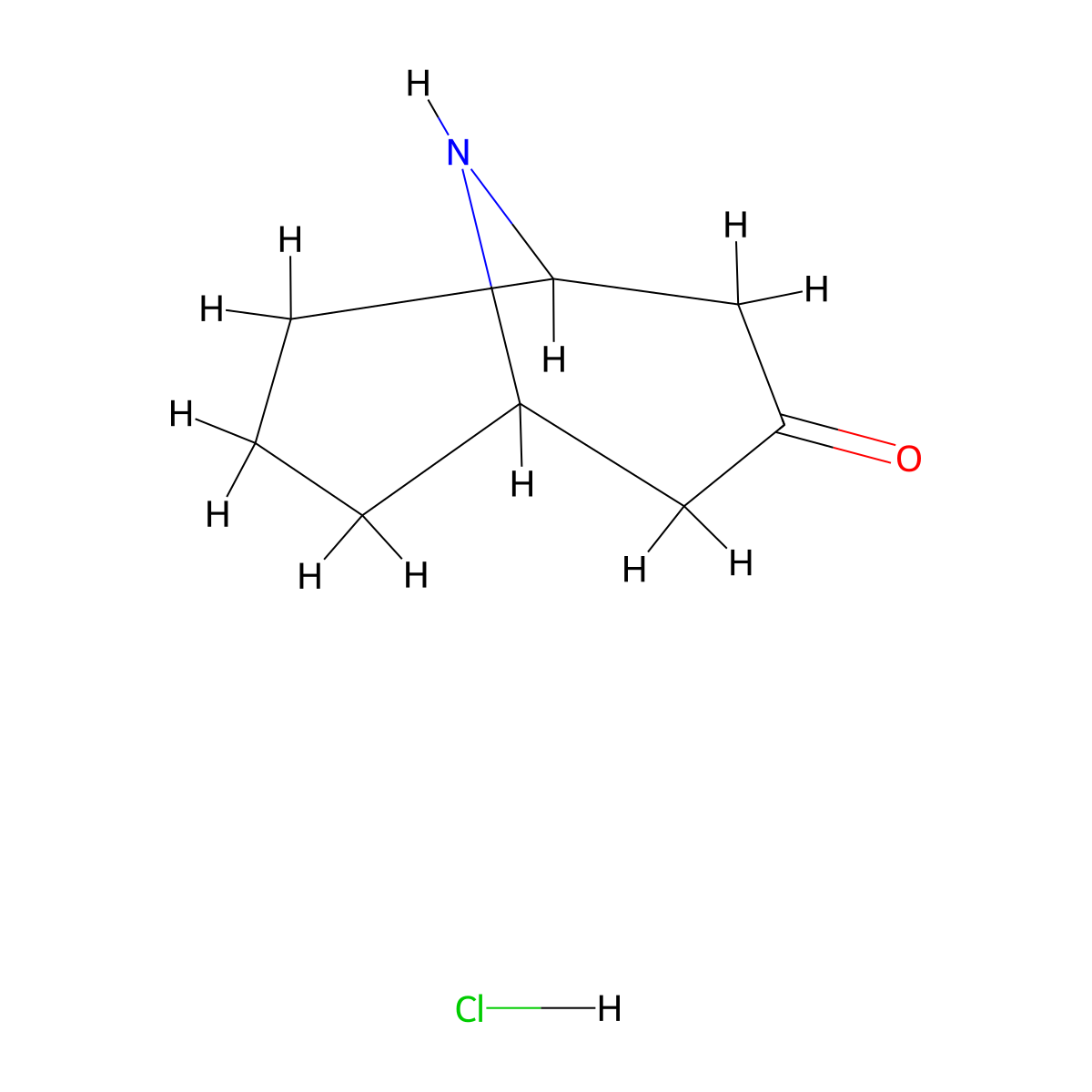 9-Azabicyclo(3.3.1)nonan-3-one hydrochloride molecular structure, CAS 72761-60-5