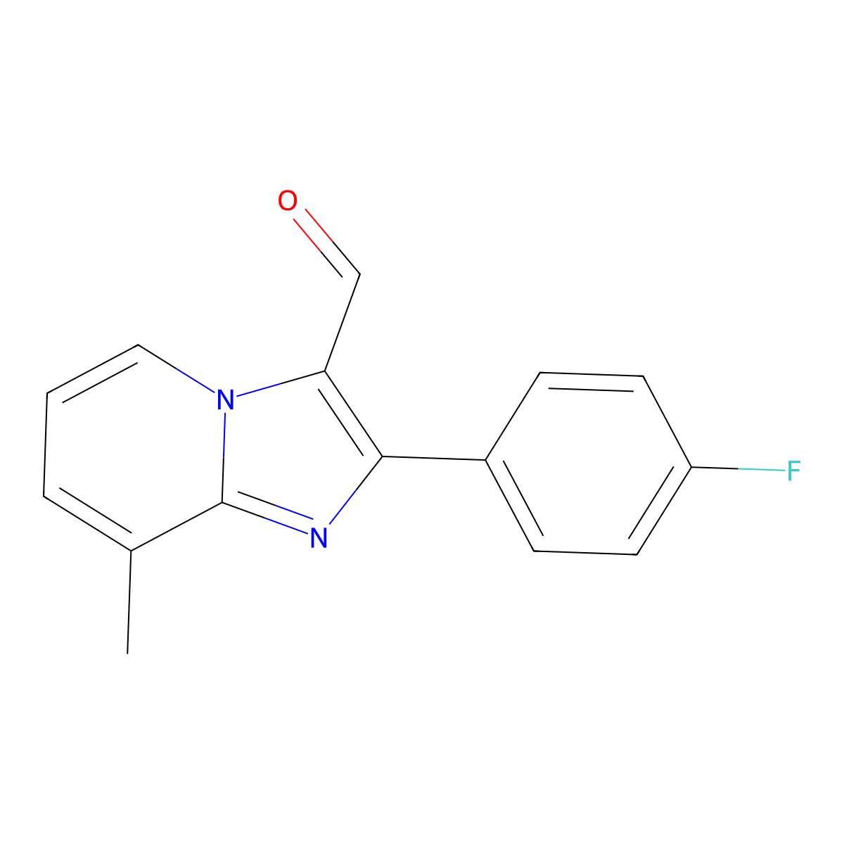 2-(4-Fluorophenyl)-8-methylimidazo[1,2-a]pyridine-3-carbaldehyde molecular structure, CAS 727652-03-1