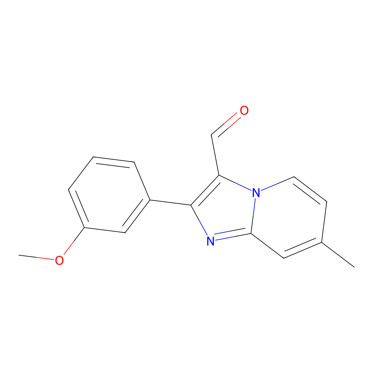 2-(3-Methoxyphenyl)-7-methylimidazo[1,2-a]pyridine-3-carbaldehyde molecular structure, CAS 727652-04-2