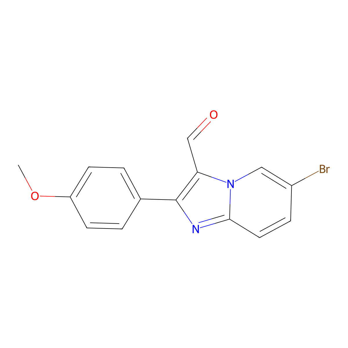 6-Bromo-2-(4-methoxyphenyl)imidazo[1,2-a]pyridine-3-carbaldehyde molecular structure, CAS 727652-15-5