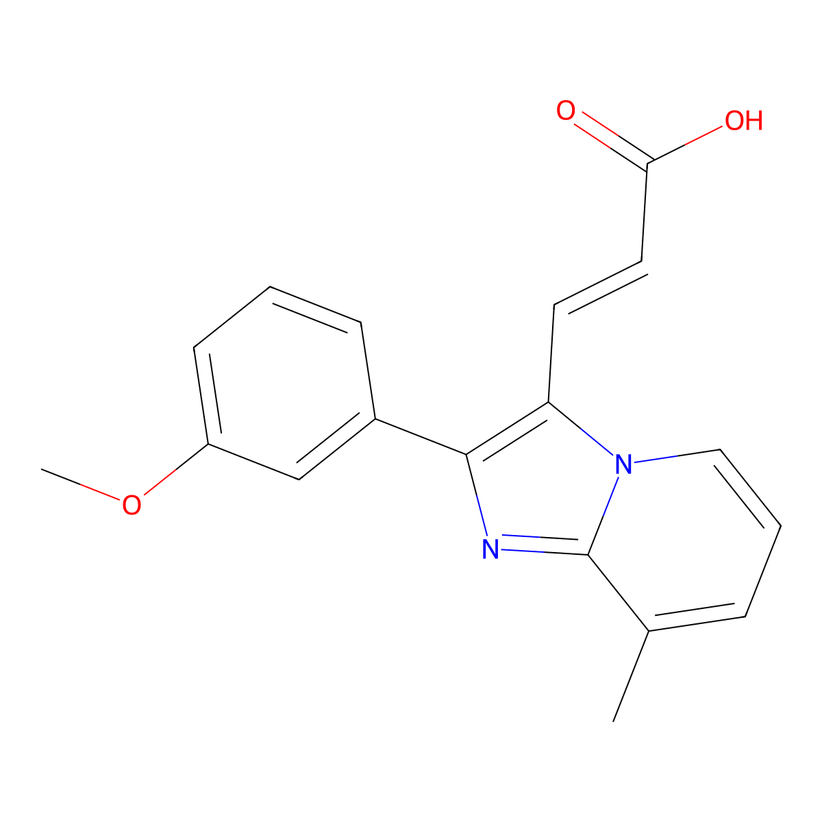 3-(2-(3-Methoxyphenyl)-8-methylimidazo[1,2-a]pyridin-3-yl)acrylic acid molecular structure, CAS 727652-33-7