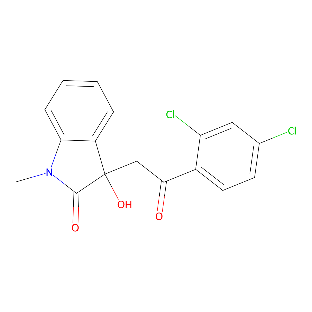 3-[2-(2,4-Dichlorophenyl)-2-oxoethyl]-3-hydroxy-1-methylindol-2-one molecular structure, CAS 727655-17-6
