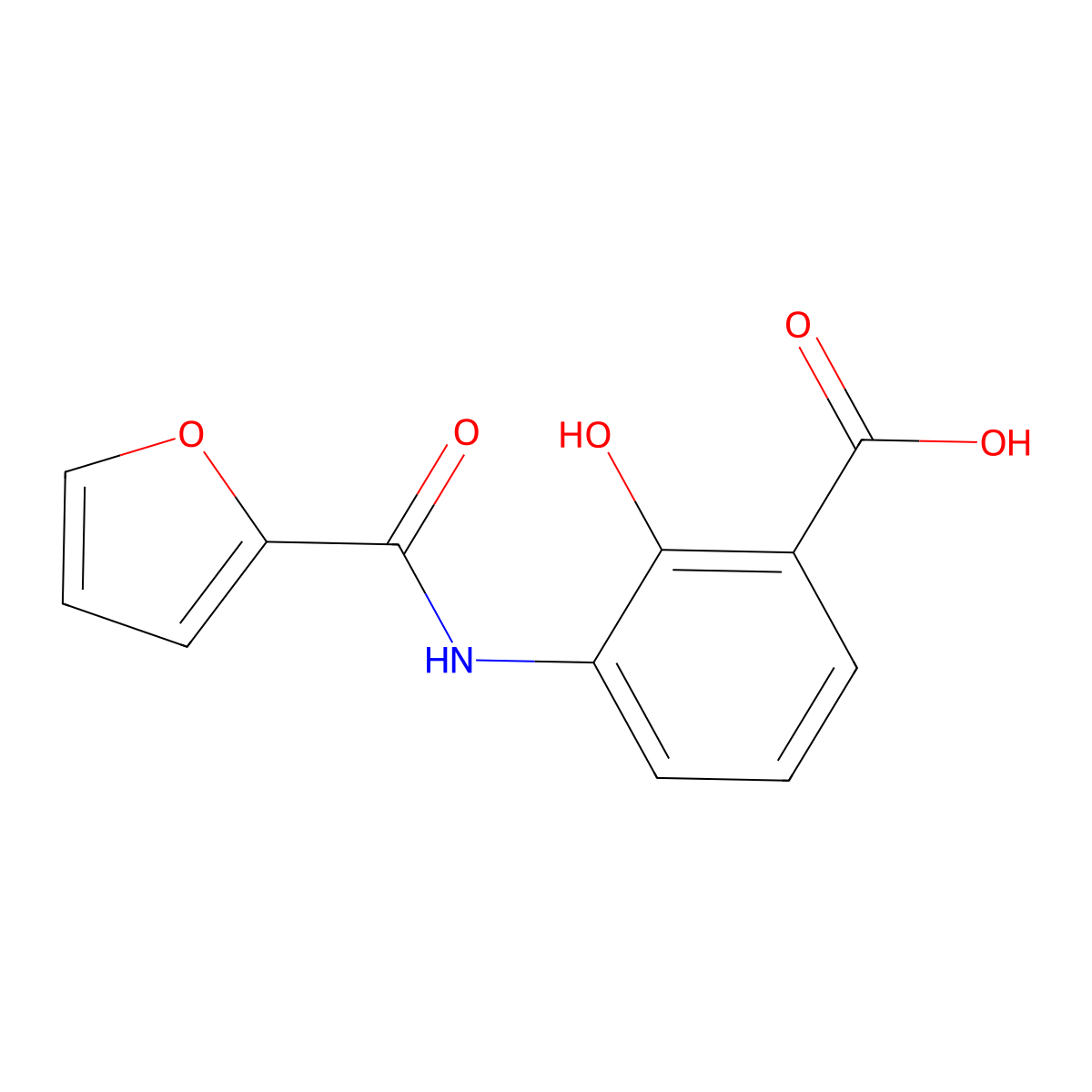 3-(Furan-2-carboxamido)-2-hydroxybenzoic acid molecular structure, CAS 727658-48-2
