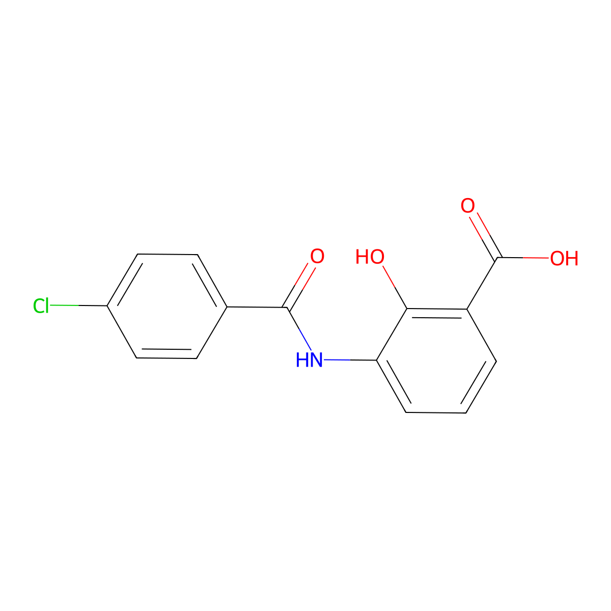 3-(4-Chlorobenzamido)-2-hydroxybenzoic acid molecular structure, CAS 727658-62-0