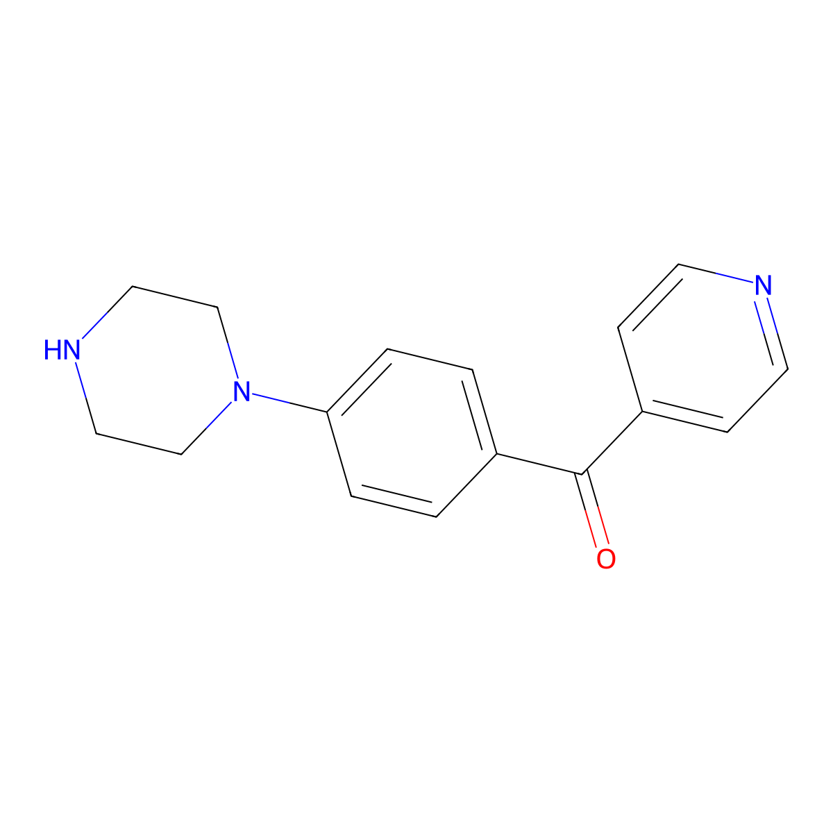 (4-(Piperazin-1-yl)phenyl)(pyridin-4-yl)methanone molecular structure, CAS 727658-85-7