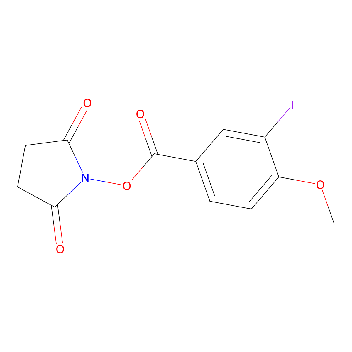2,5-Dioxopyrrolidin-1-yl 3-iodo-4-methoxybenzoate molecular structure, CAS 727659-89-4