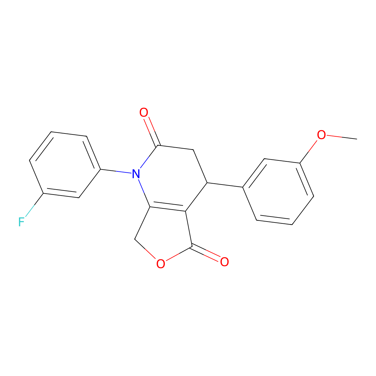 1-(3-fluorophenyl)-4-(3-methoxyphenyl)-4,7-dihydrofuro[3,4-b]pyridine-2,5(1H,3H)-dione molecular structure, CAS 727659-90-7