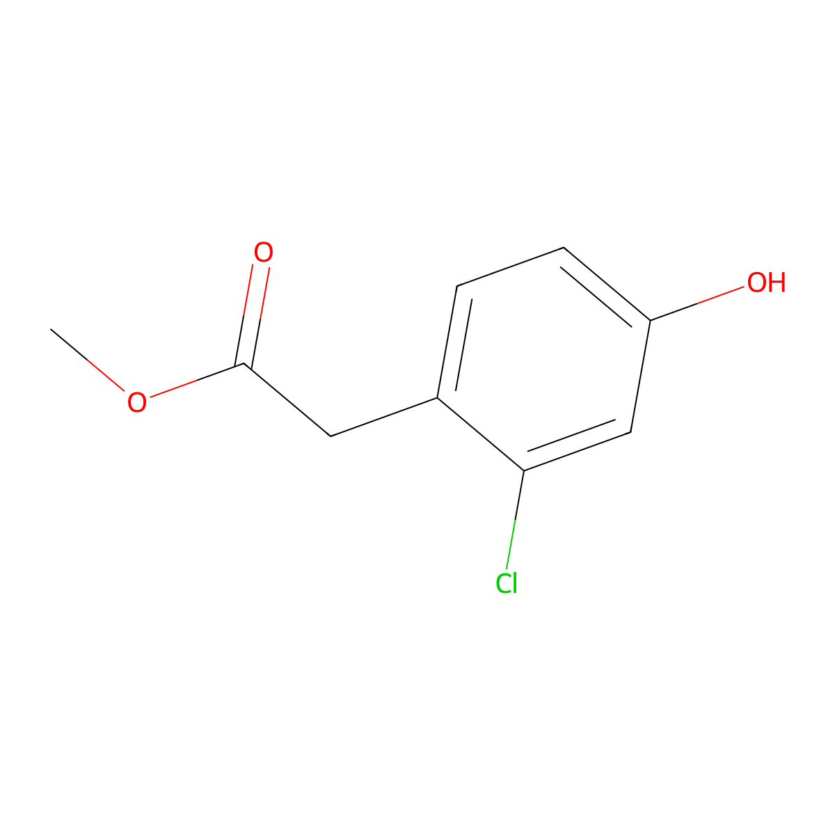 Methyl 2-(2-chloro-4-hydroxyphenyl)acetate molecular structure, CAS 72766-07-5