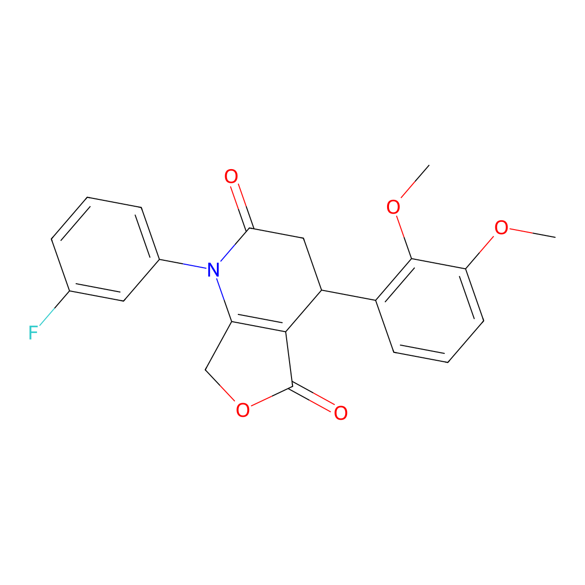 4-(2,3-dimethoxyphenyl)-1-(3-fluorophenyl)-4,7-dihydro-3H-furo[3,4-b]pyridine-2,5-dione molecular structure, CAS 727660-58-4