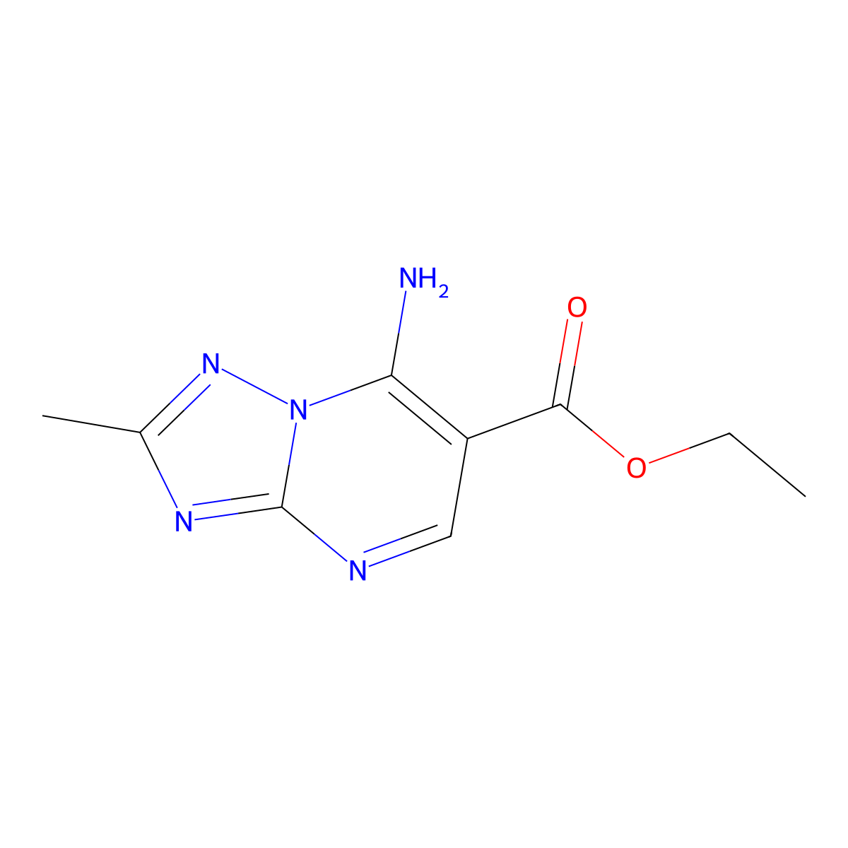 Ethyl 7-amino-2-methyl-(1,2,4)triazolo(1,5-a)pyrimidine-6-carboxylate molecular structure, CAS 727661-19-0