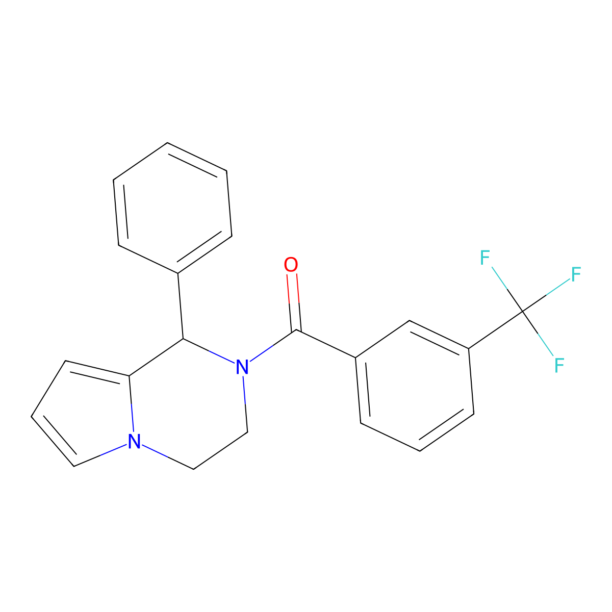 (1-phenyl-3,4-dihydropyrrolo[1,2-a]pyrazin-2(1H)-yl)[3-(trifluoromethyl)phenyl]methanone molecular structure, CAS 727661-48-5