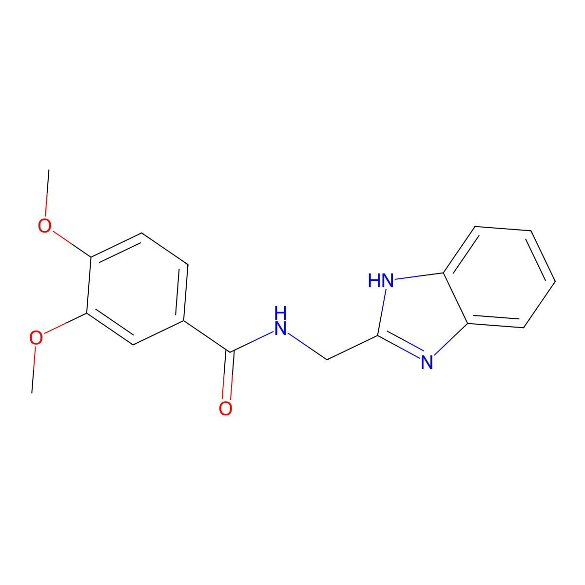 N-(1H-benzimidazol-2-ylmethyl)-3,4-dimethoxybenzamide molecular structure, CAS 727661-71-4