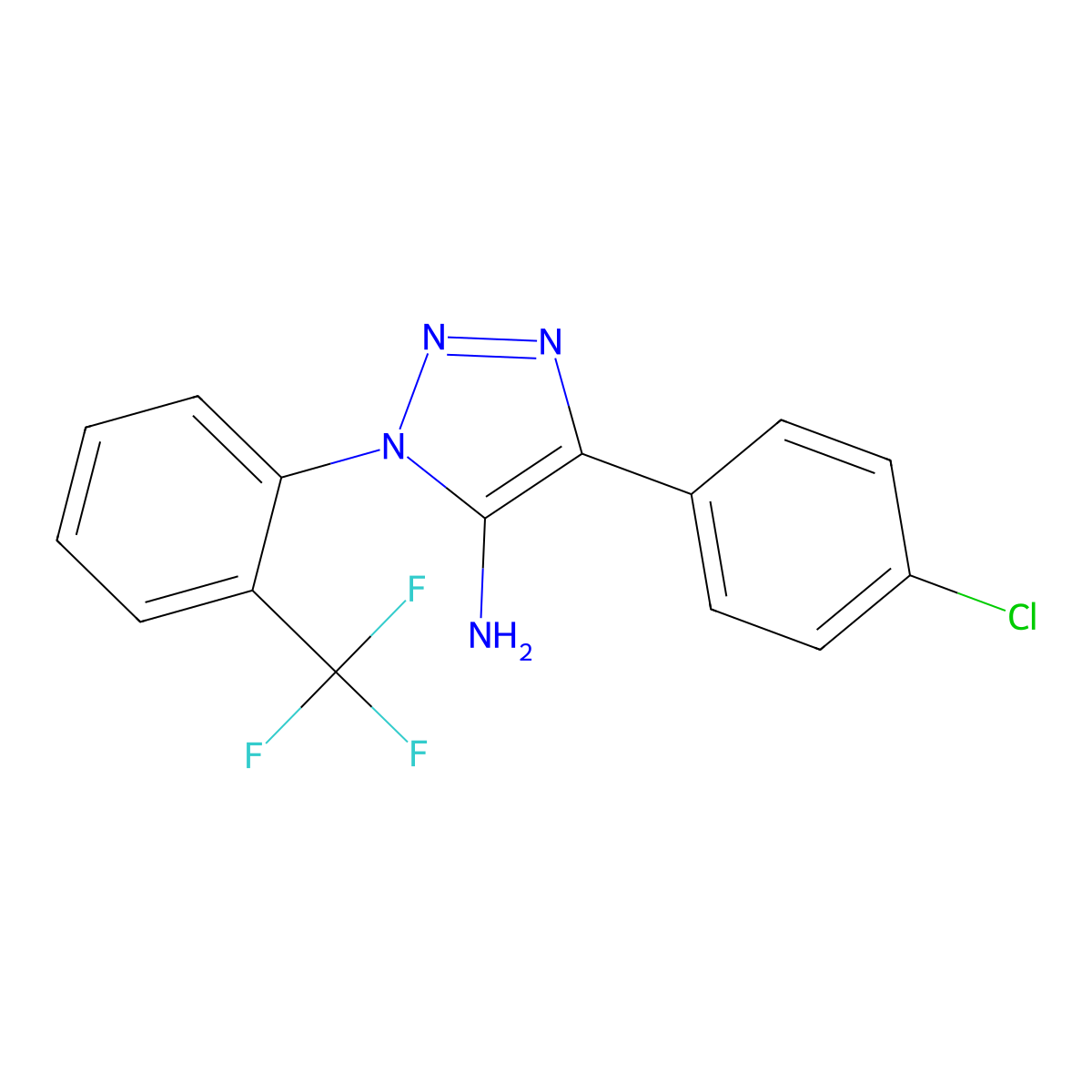 5-(4-Chlorophenyl)-3-[2-(trifluoromethyl)phenyl]triazol-4-amine molecular structure, CAS 727662-27-3