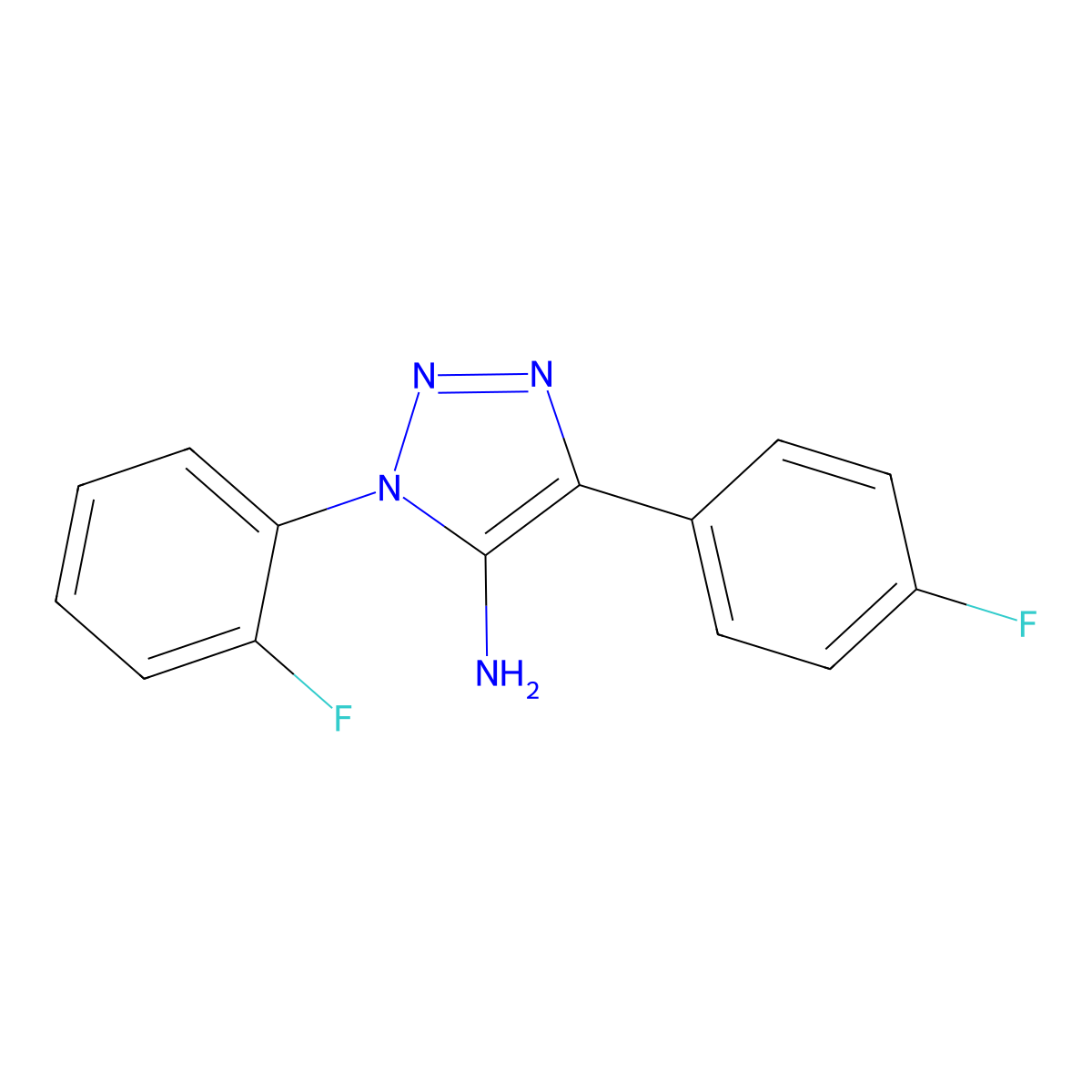 1-(2-fluorophenyl)-4-(4-fluorophenyl)-1H-1,2,3-triazol-5-amine molecular structure, CAS 727662-28-4