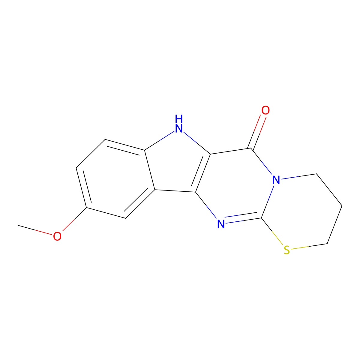 10-methoxy-3,4-dihydro-2H-[1,3]thiazino[3',2':1,2]pyrimido[5,4-b]indol-6(7H)-one molecular structure, CAS 727662-94-4
