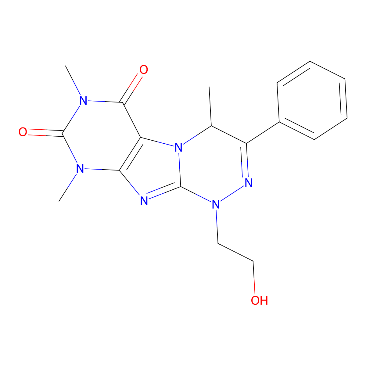 1-(2-hydroxyethyl)-4,7,9-trimethyl-3-phenyl-4H-purino[8,7-c][1,2,4]triazine-6,8-dione molecular structure, CAS 727662-97-7