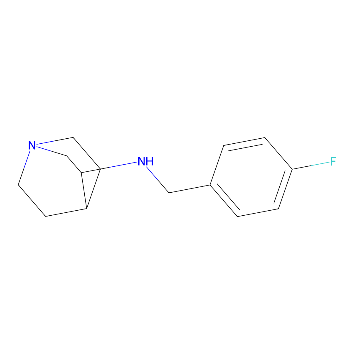 N-(4-Fluorobenzyl)quinuclidin-3-amine molecular structure, CAS 727663-14-1