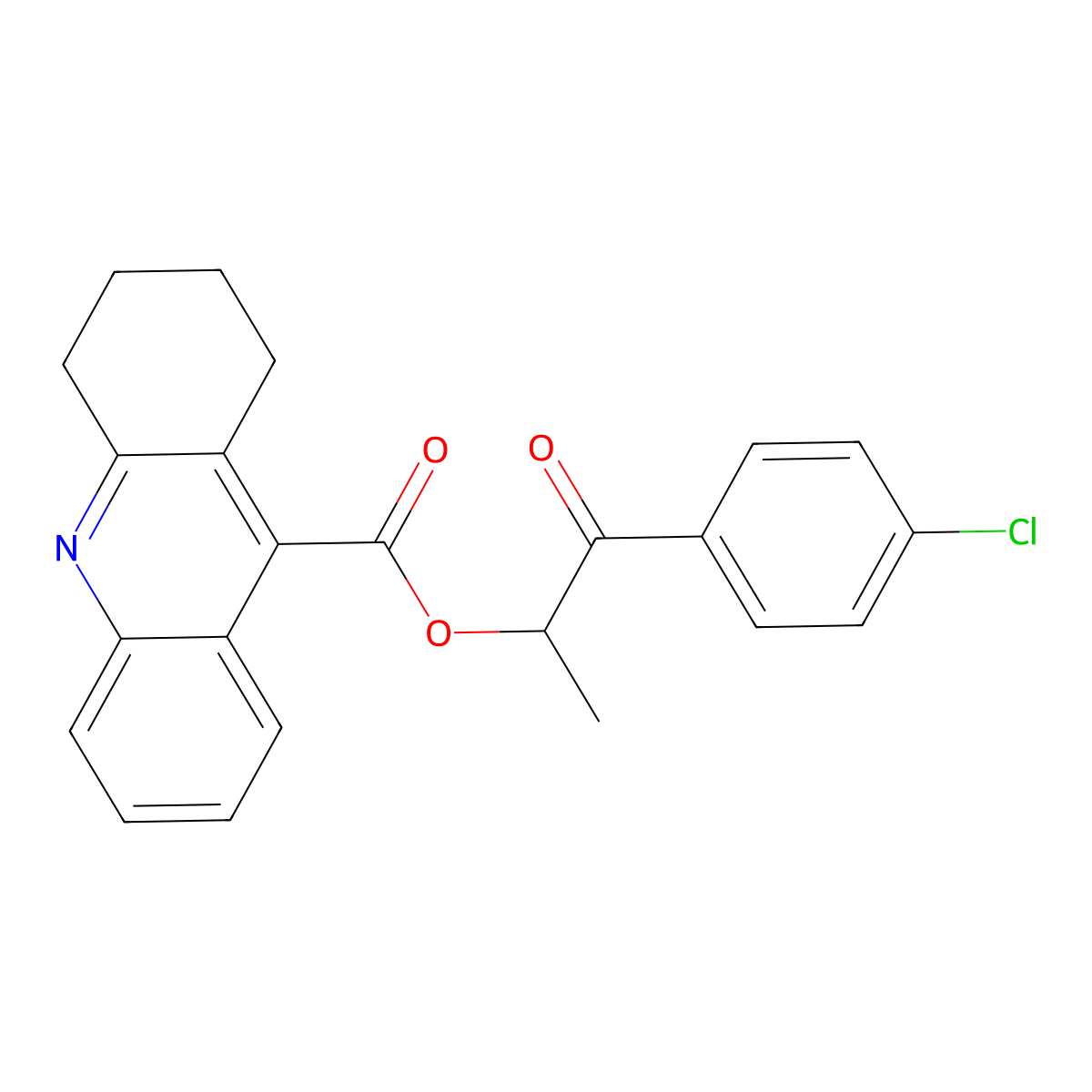 1-(4-Chlorophenyl)-1-oxopropan-2-yl 1,2,3,4-tetrahydroacridine-9-carboxylate molecular structure, CAS 727663-62-9
