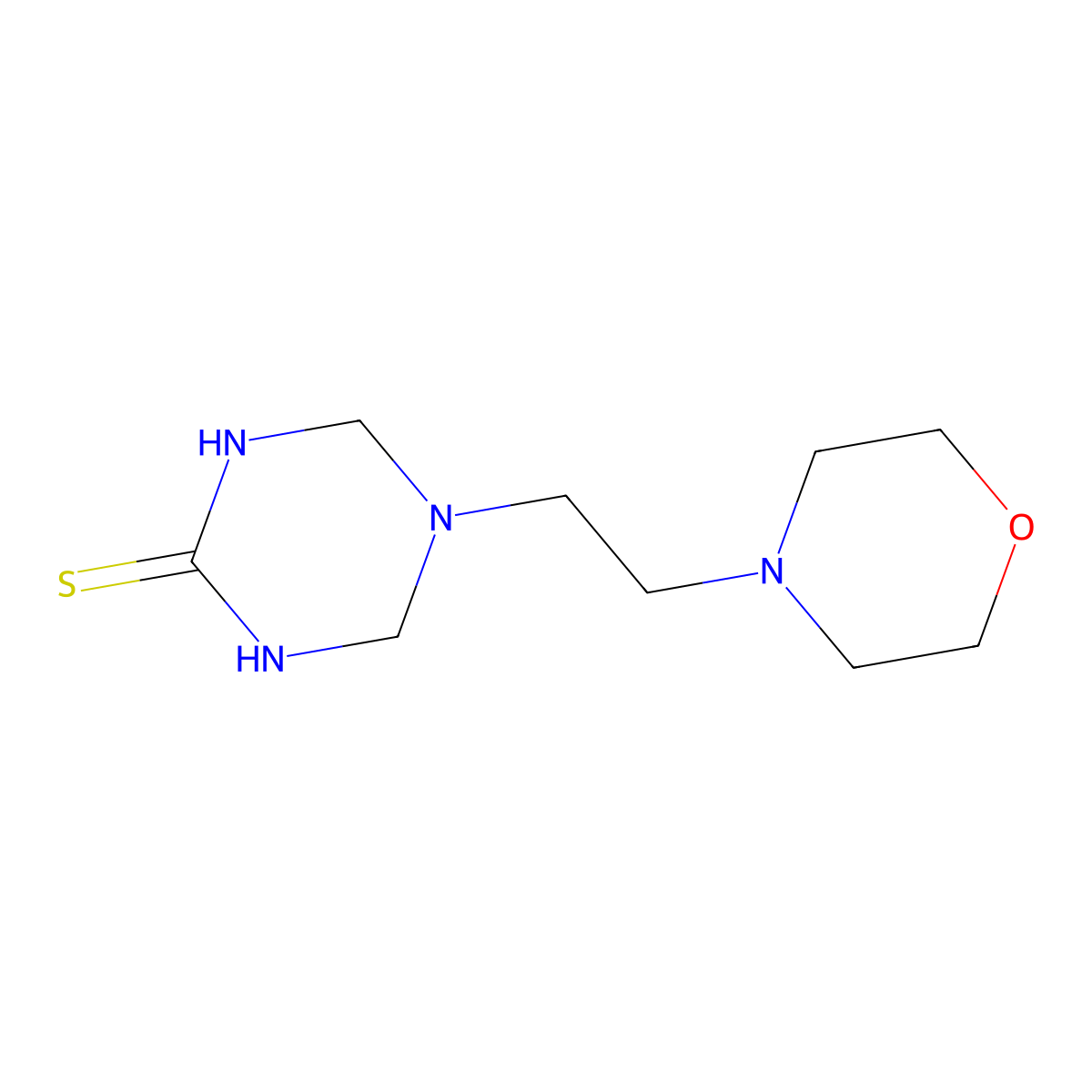 Tetrahydro-5-(2-(4-morpholinyl)ethyl)-1,3,5-triazine-2(1H)-thione molecular structure, CAS 727664-36-0