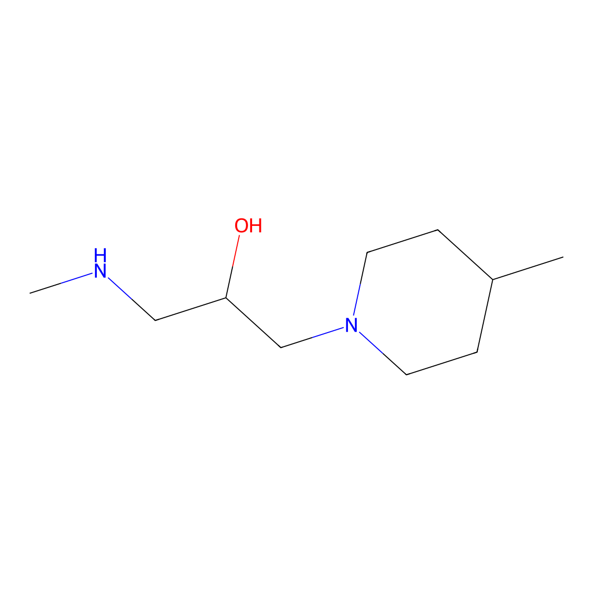 1-(Methylamino)-3-(4-methylpiperidin-1-yl)propan-2-ol molecular structure, CAS 727664-48-4