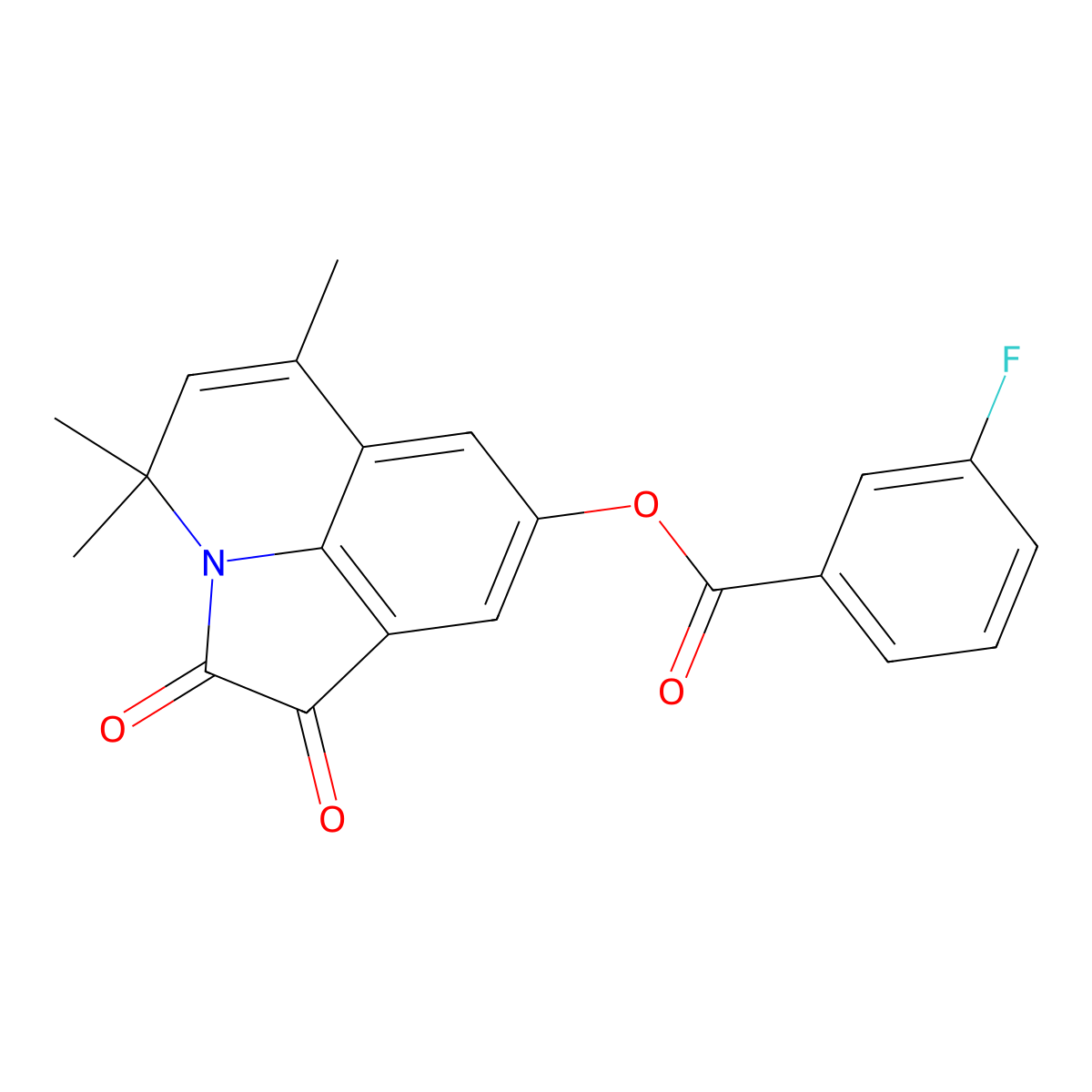 4,4,6-trimethyl-1,2-dioxo-1,2-dihydro-4H-pyrrolo[3,2,1-ij]quinolin-8-yl 3-fluorobenzoate molecular structure, CAS 727664-64-4